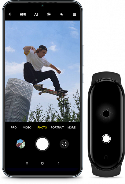Mi Smart Band 5 можна використовувати як спуск для камери смартфона